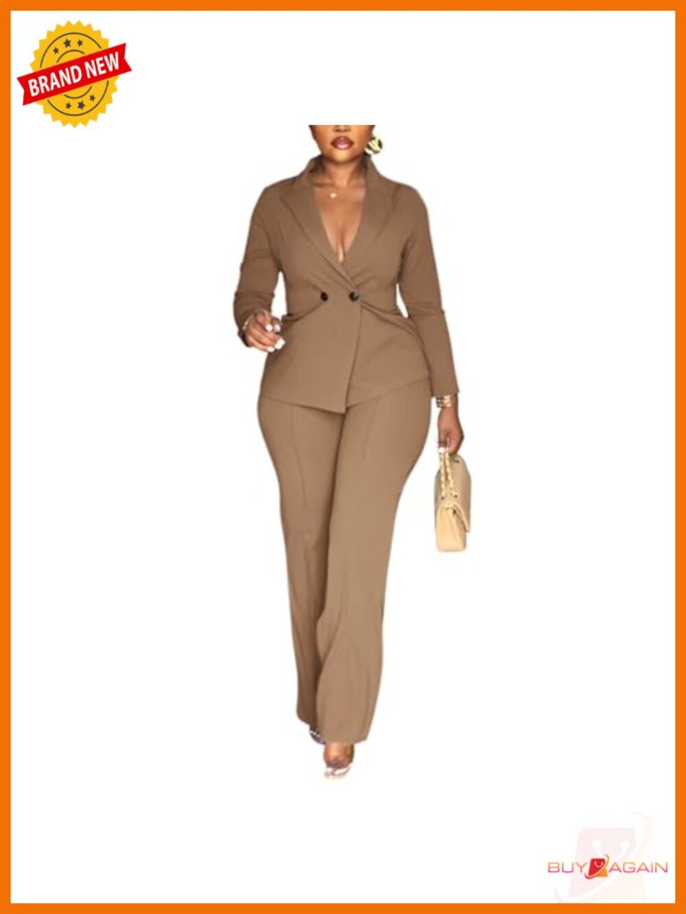 Double Breasted Blazer Pants Suit Set 2 Piece Work Business Casual Trousers Set